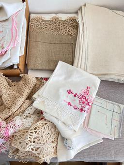 Group of Vintage Linens and Doilies