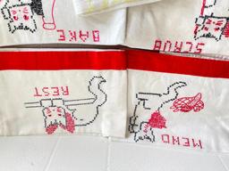Set of 7 Vintage Tea Towels