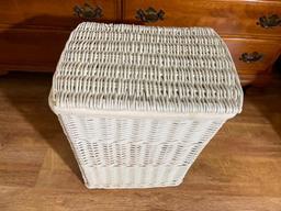 White Wicker Laundry Basket