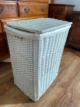 White Wicker Laundry Basket