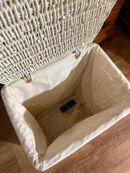 White Wicker Laundry Basket