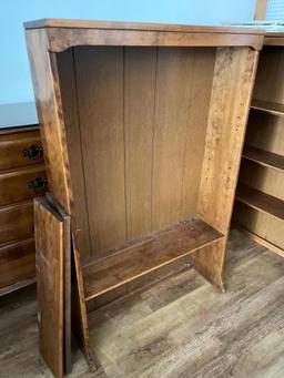 Vintage Wooden Ethan Allen Bookshelf / Hutch Top
