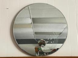 Vintage Etched Bird Round Mirror