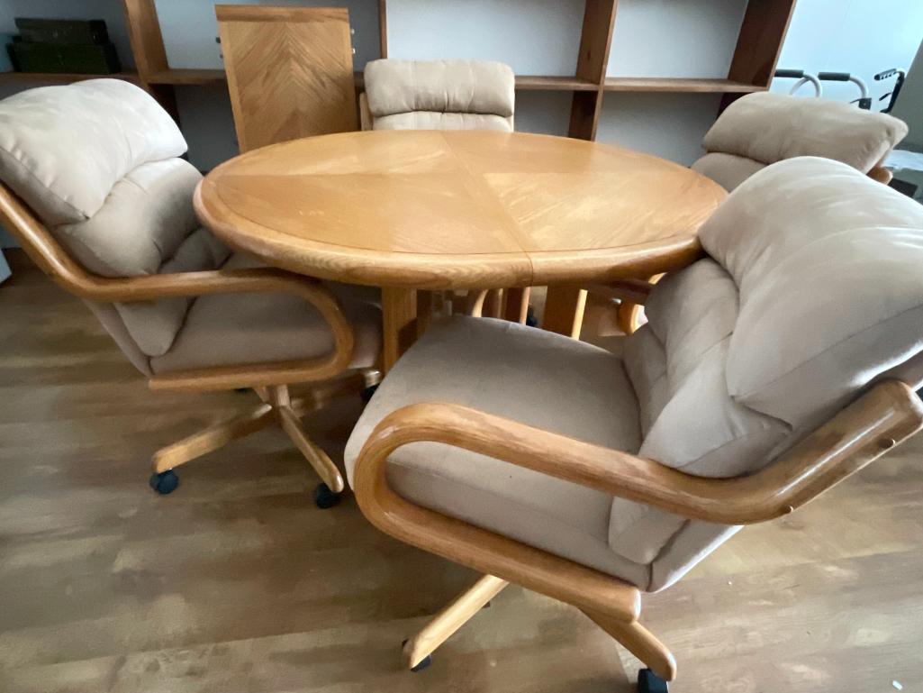 Round Wooden Table with 4 Chairs