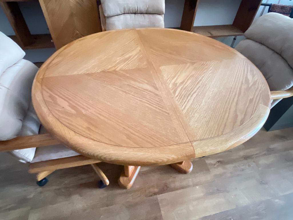 Round Wooden Table with 4 Chairs