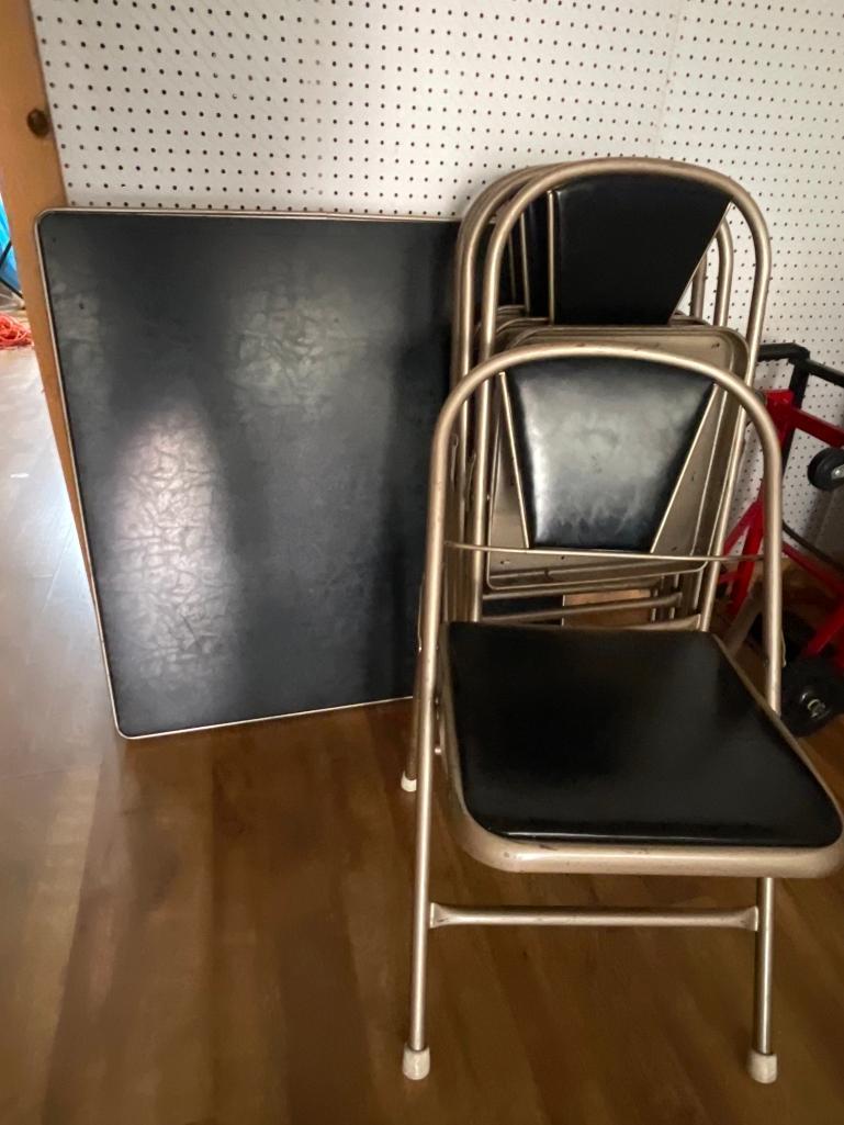 Vintage Durham Card Table and 4 Chairs