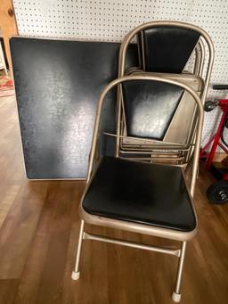 Vintage Durham Card Table and 4 Chairs