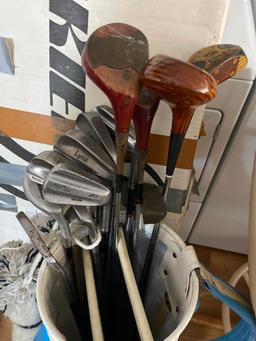 Vintage Golf Bag with Clubs