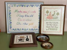 Group of 5 Framed Wall Art Pieces