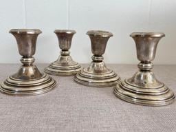 Two Set of Weighted Sterling Silver Candle Holders