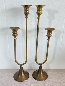 Set of 2 Brass Candle Sticks