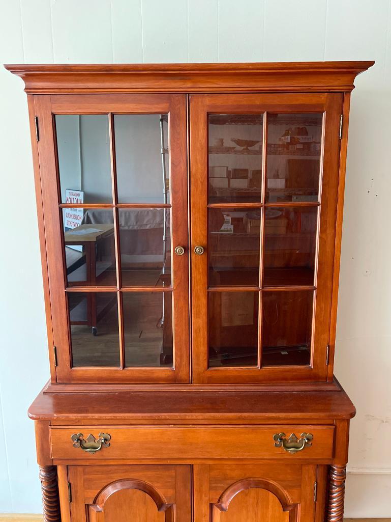 Vintage Cherry Wood Willet Hutch