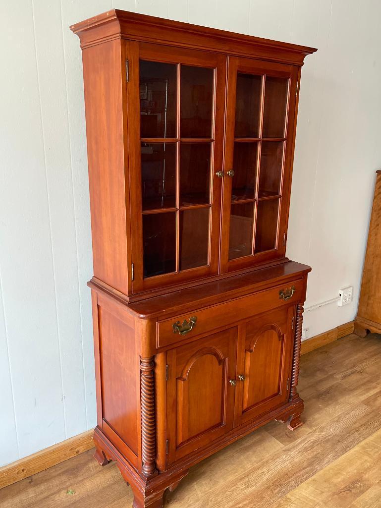 Vintage Cherry Wood Willet Hutch