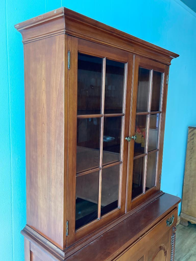 Vintage Cherry Wood Willet Hutch