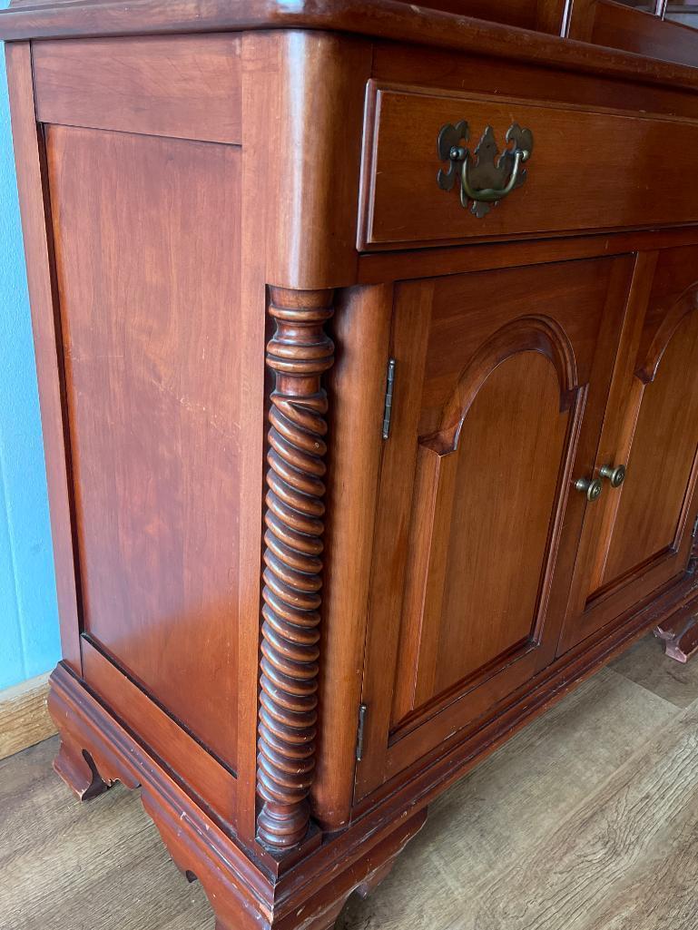 Vintage Cherry Wood Willet Hutch