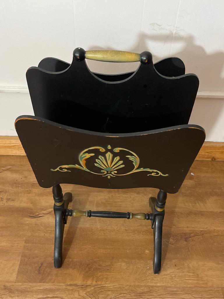 Vintage Wooden Magazine Rack