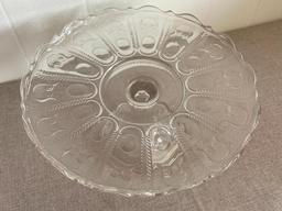 Vintage Glass Cake Plate with Owls