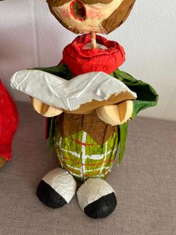 Pair of Vintage Paper Mache Christmas Carolers