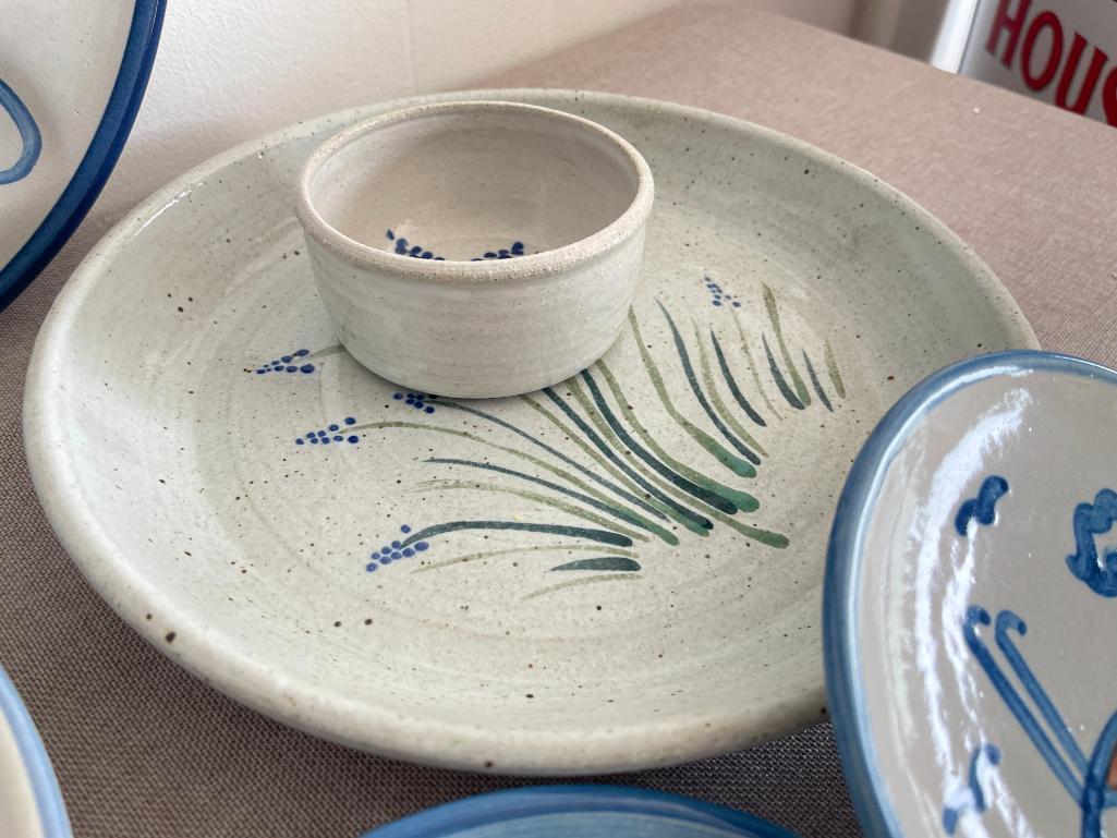 Group of Blue Pottery Pieces