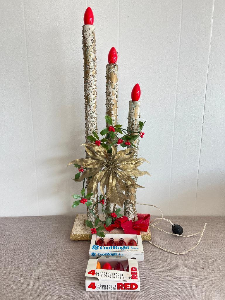 Vintage Christmas Lighted Candles