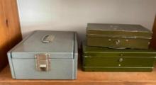 Group of 3 Metal Storage Boxes