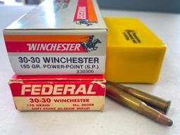 Group of 30-30 and .33 Cal Ammunition