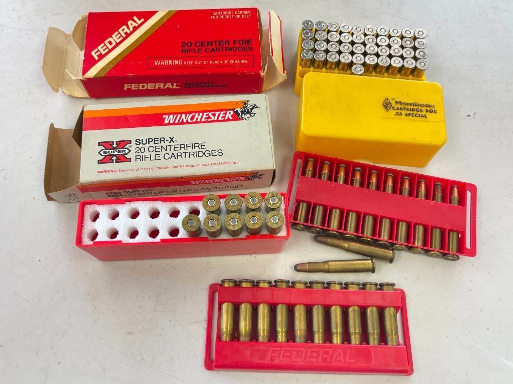 Group of 30-30 and .33 Cal Ammunition