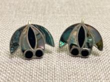 Mexican Abalone Screw Back Earrings