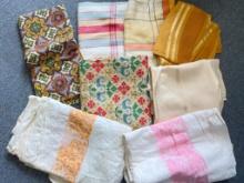 Group of Vintage Table Clothes and Fabric