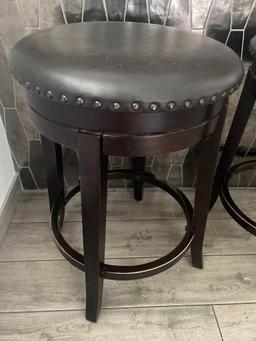 Pair of Short Vinyl Bar Stools