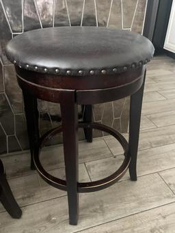 Pair of Short Vinyl Bar Stools