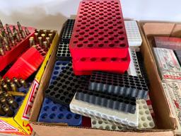 Various Brass Spent Casings and Ammo Holders
