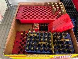 Various Brass Spent Casings and Ammo Holders