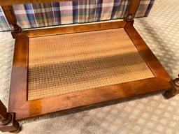 Wooden End Table with Glass Top