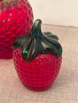 Pair of Glass Strawberries