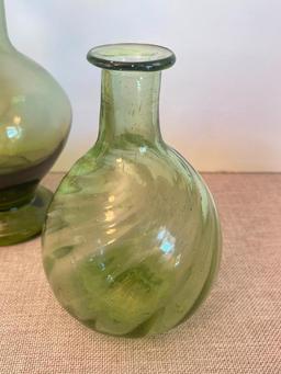 Hand Blown Glass Vase and Pitcher