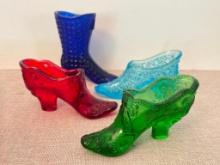 Group of 4 Vintage Glass Shoes