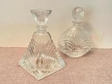 Pair of Royal Chrystal Rock Glass Perfume Bottles