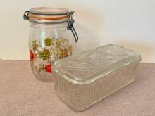 Pair of Vintage Glass Kitchen Items