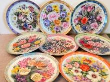 Set of Danbury Mint Bouquets of the World Collector Plates