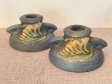 Vintage Roseville Pottery Candle Holders