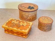 Group of 3 Wooden Trinket Boxes