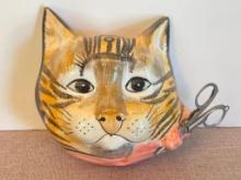 Ceramic Wall Hanging Cat String Holder