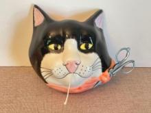 Ceramic Wall Hanging Cat String Holder
