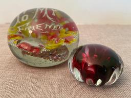Pair of Glass Paperweights