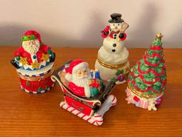 Group of Christmas Trinket Boxes