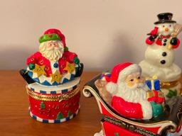 Group of Christmas Trinket Boxes