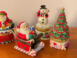 Group of Christmas Trinket Boxes