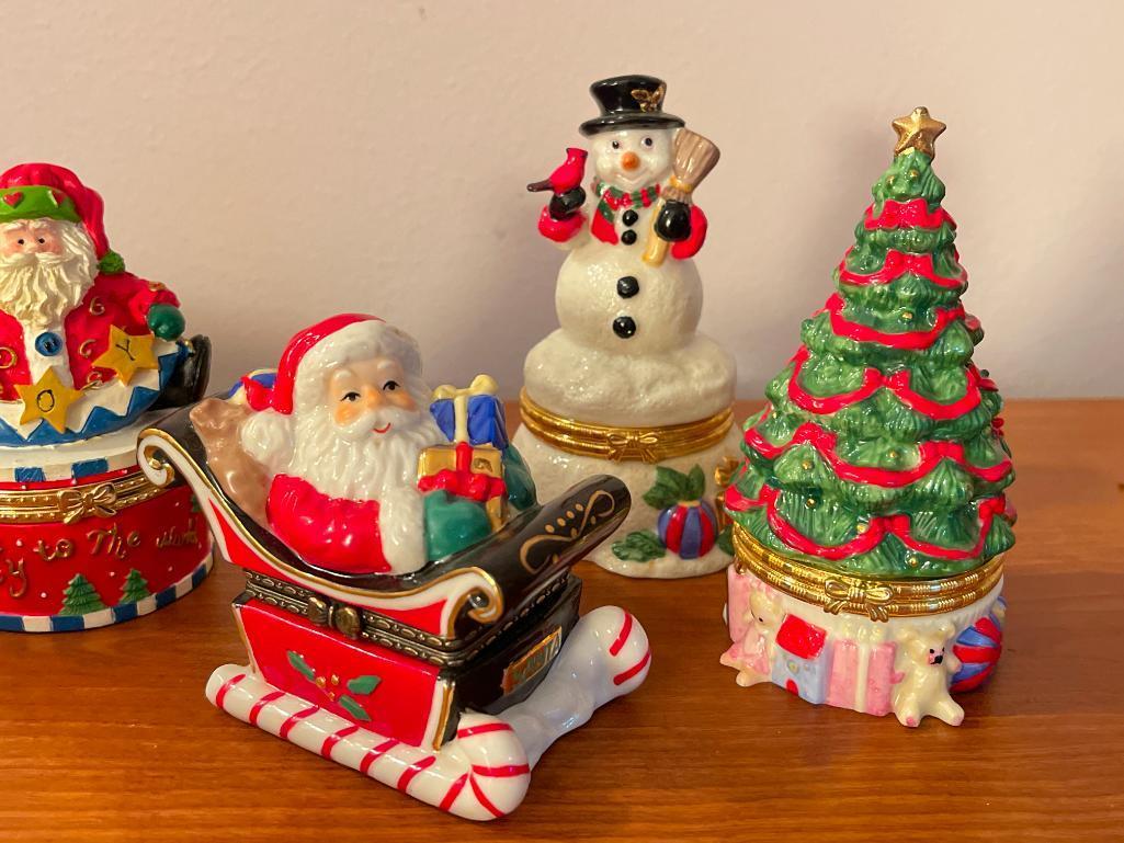 Group of Christmas Trinket Boxes