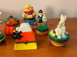 Group of Holiday Trinket Boxes